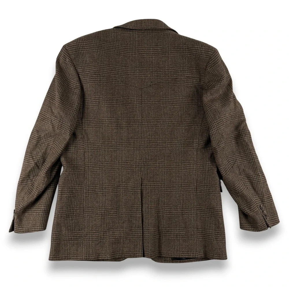 Pendleton Blazer Mens 46L Brown‎ Plaid Check Wool Sport Coat Two Button Classic